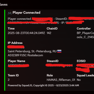 Squad JS Plugin: Discord Player Connect with GeoIP